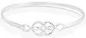 Sterling Silver Celtic Love Knots Hook Bangle Bracelet, 7.5"